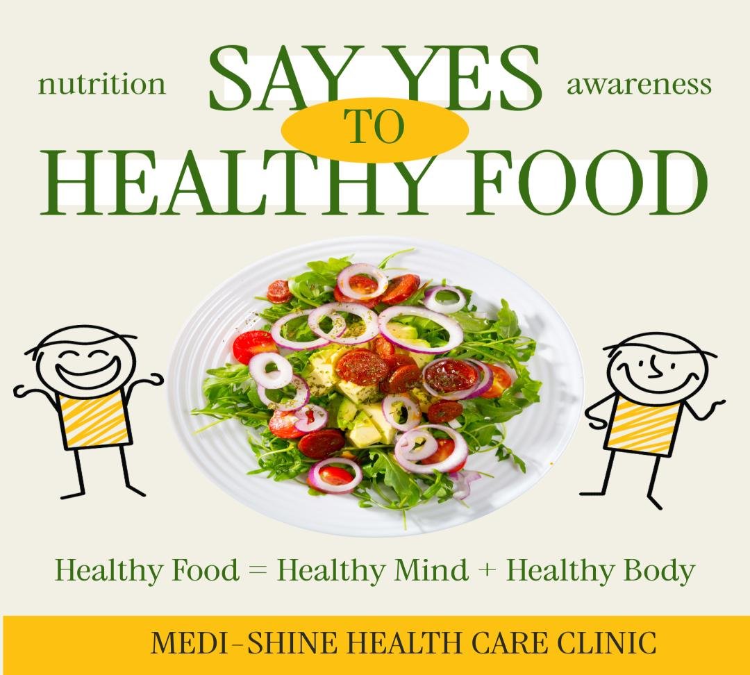 Say yes to healthy food nutrition awareness card